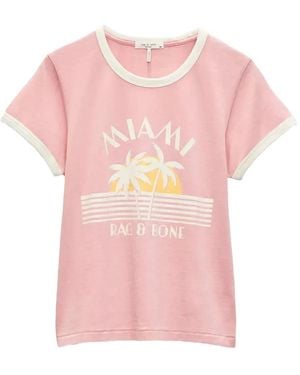 Rag & Bone Graphic-Print T-Shirt - Pink