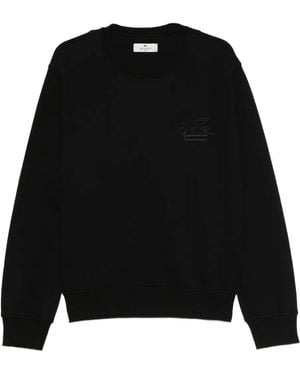 Etro Embroidered Crew Neck Sweatshirt - Black