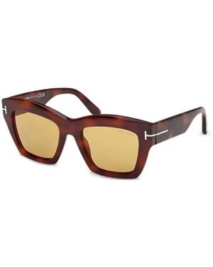 Tom Ford Eckige Sonnenbrille - Braun