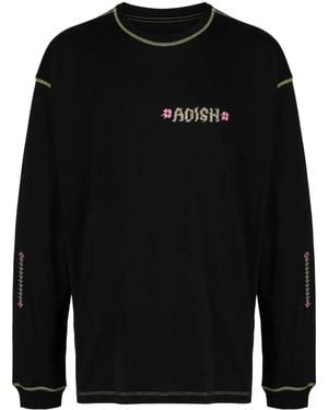 Adish Tatreez Logo-Embroidered T-Shirt - Black