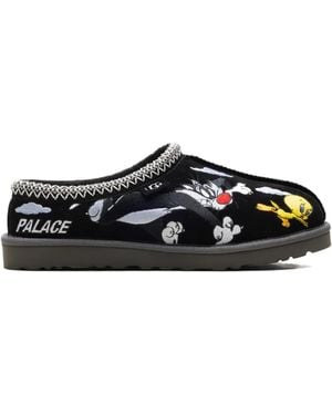 UGG Tasman Cartoon-Embroidered Slippers - Black