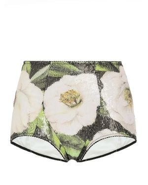 Dolce & Gabbana フローラル ショーツ - メタリック