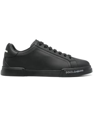 Dolce & Gabbana ブラック Portofino ナッパカーフスキン スニーカー