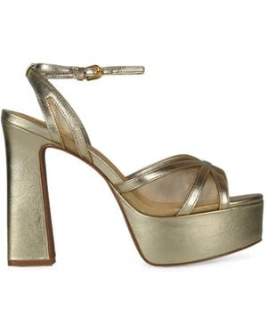 Carrano Metallic-Effect Mesh-Panel Sandals