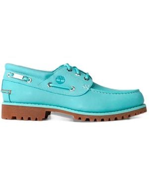 Timberland X Jacquemus Authentic Logo-Debossed Lug-Sole Boat Shoes - Blue