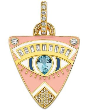 Buddha Mama Guitar Pick Topaz And Diamond Pendant - Metallic