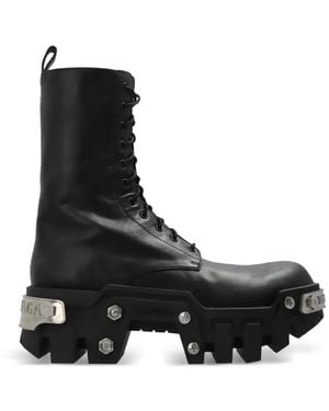 Balenciaga Bulldozer Lace-Up Boots - Black