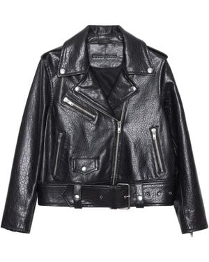 Stand Studio Bikerjacke aus Leder - Schwarz