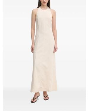 GAUDI Neckholder-Maxikleid Aus Seide - Natur