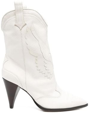 Sophia Webster Stiefel mit Flügel-Patch 80mm - Weiß