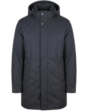 Moorer Hooded Padded Coat - Blue