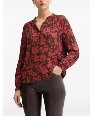 Benetton Floral-Print Blouse - Red