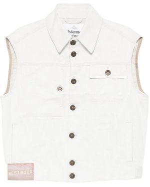 Vivienne Westwood Buttoned Gilet - White