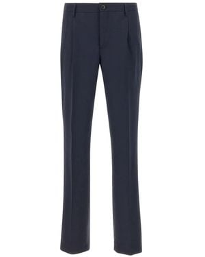 Pal Zileri Front Pleats Button Trousers - Blue