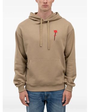 HUGO Hoodie À Broderie Rose - Neutre