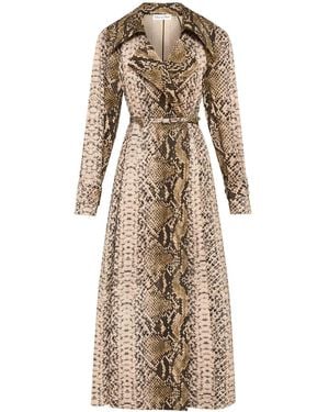 Oscar de la Renta Snake Cotton Trench Coat - Natural