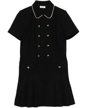 Sandro Button-Embellished Mini Dress - Black