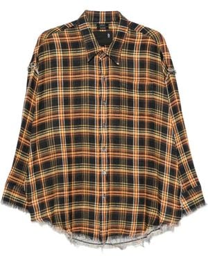 R13 Camisa A Cuadros - Marrón