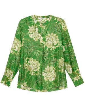 Maliparmi Floral-Print Silk Tunic - Green