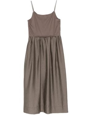 Peserico Monili-Chain Sleeveless Midi Dress - Brown