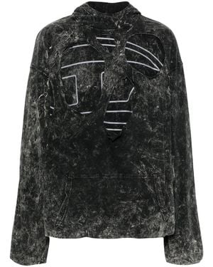 DIESEL S-Mar-Peeloval Hooded Sweatshirt - Black