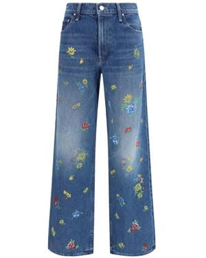 Mother The Rerun Zip Sneak Jeans - Blue