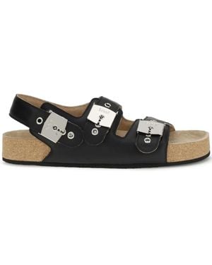 Balenciaga Buckle-Slingback Sandals - Black