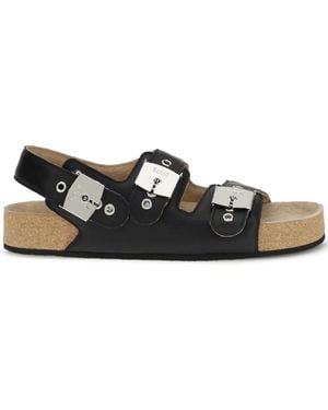 Balenciaga Buckle-Slingback Sandals - Black