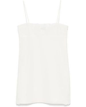 Miu Miu Linen-Blend Dress - White
