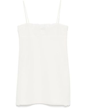 Miu Miu Robe En Lin Mélangé - Blanc
