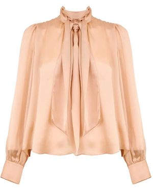 Ulla Johnson Ornament Tie-Neck Blouse - Pink