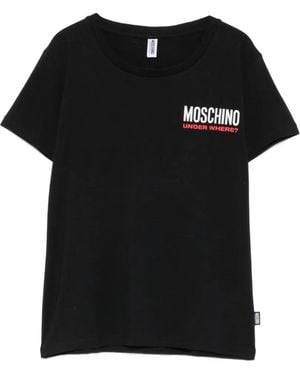 Moschino Logo-Print Cotton T-Shirt - Black