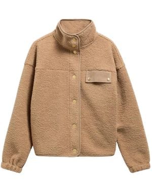Barbour Mabel Fleece Press-Stud Jacket - Natural