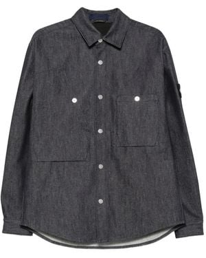 Stone Island Compass-Badge Denim Shirt - Black
