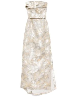 Saiid Kobeisy Langes Brokat-Kleid - Weiß