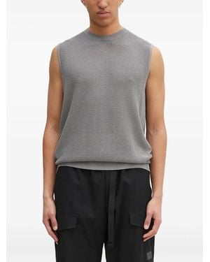 Y-3 Textured Sleeveless Jumper - Grey