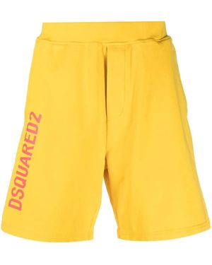 DSquared² Shorts Con Stampa - Giallo