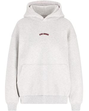 Giada Benincasa Ciao Amore Embroidered Hoodie - White