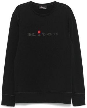 Kiton Logo-Print T-Shirt - Black