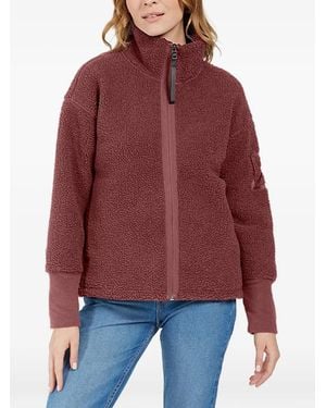 Didriksons Mella Fleece-Texture Zip-Up Jacket - Red