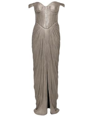 Maria Lucia Hohan Susie Off-Shoulder Corset Maxi Dress - Natural