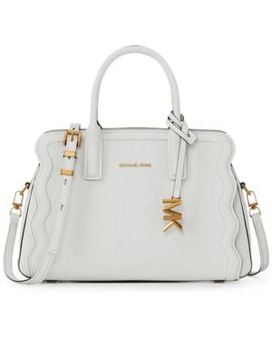 Michael Kors Extra-Small Laila Leather Tote Bag - White