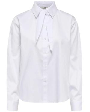 Jacqueline De Yong Willow Tie-Neck Shirt - White