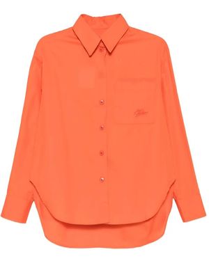 Art Dealer Charlie Embroidered-Logo Shirt - Orange
