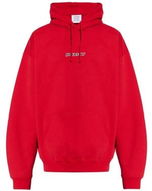 Vetements Hoodie À Lien De Resserrage - Rouge