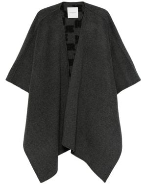 ERMANNO FIRENZE Cape aus Wolle - Schwarz