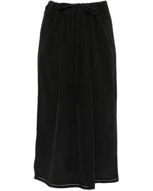 TOTEME Drawstring-Waist Midi Skirt - Black