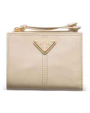 Prada Small Leather Wallet - Natural