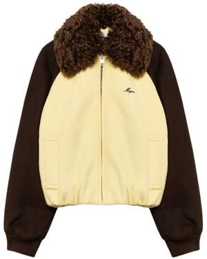 MSGM Collar-Detail Panelled Jacket - Natural