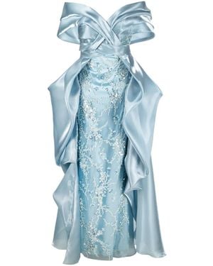 Gaby Charbachy Sequin-Embellished Long Dress - Blue